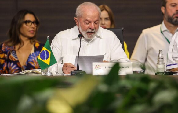 President of Brazil, Luiz Inacio Lula da Silva, at the Amazon summit in Belem, on 8 August 2023. Credit: Filipe Bispo / Alamy Stock Photo