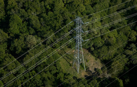 Electrical power tranmission lines in Sonoma county, USA
