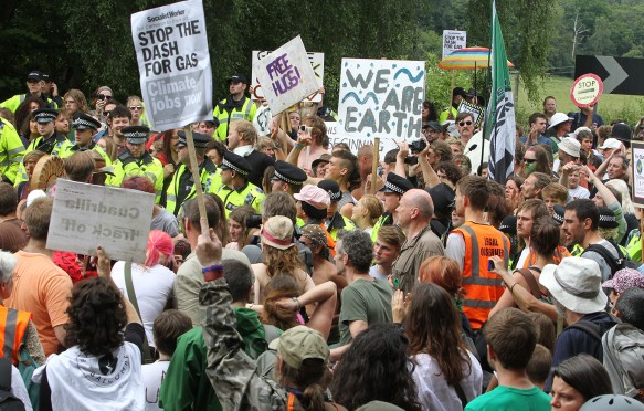 Anti-fracking protest, Balcombe, UK