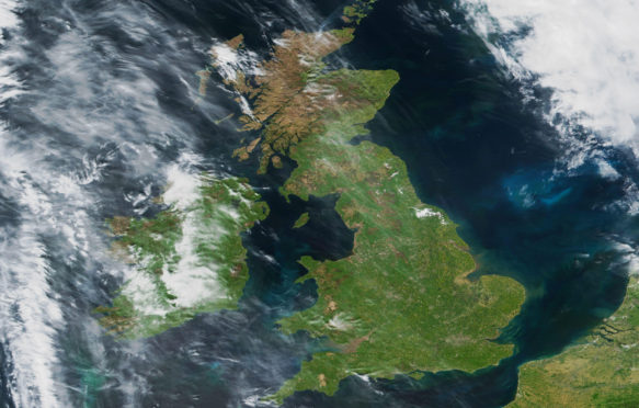 View of the British Isles from space