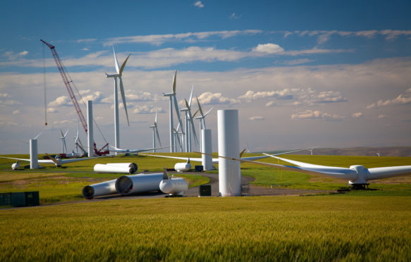 Wind turbines in the Lower Snake River Wind Energy Project, Washington, USA